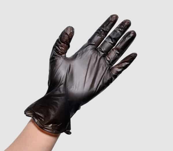 black vinyl glove