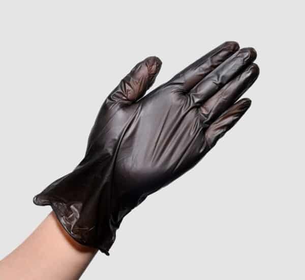 black vinyl glove